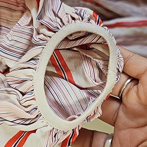 LONGCHAMP Off The Shoulder Striped Smocked Mini Dress - Picture 3 of 8